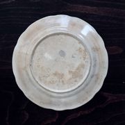 Antique flat plates, ironstone, Onnaing Nord - Floral and ribbon pattern.