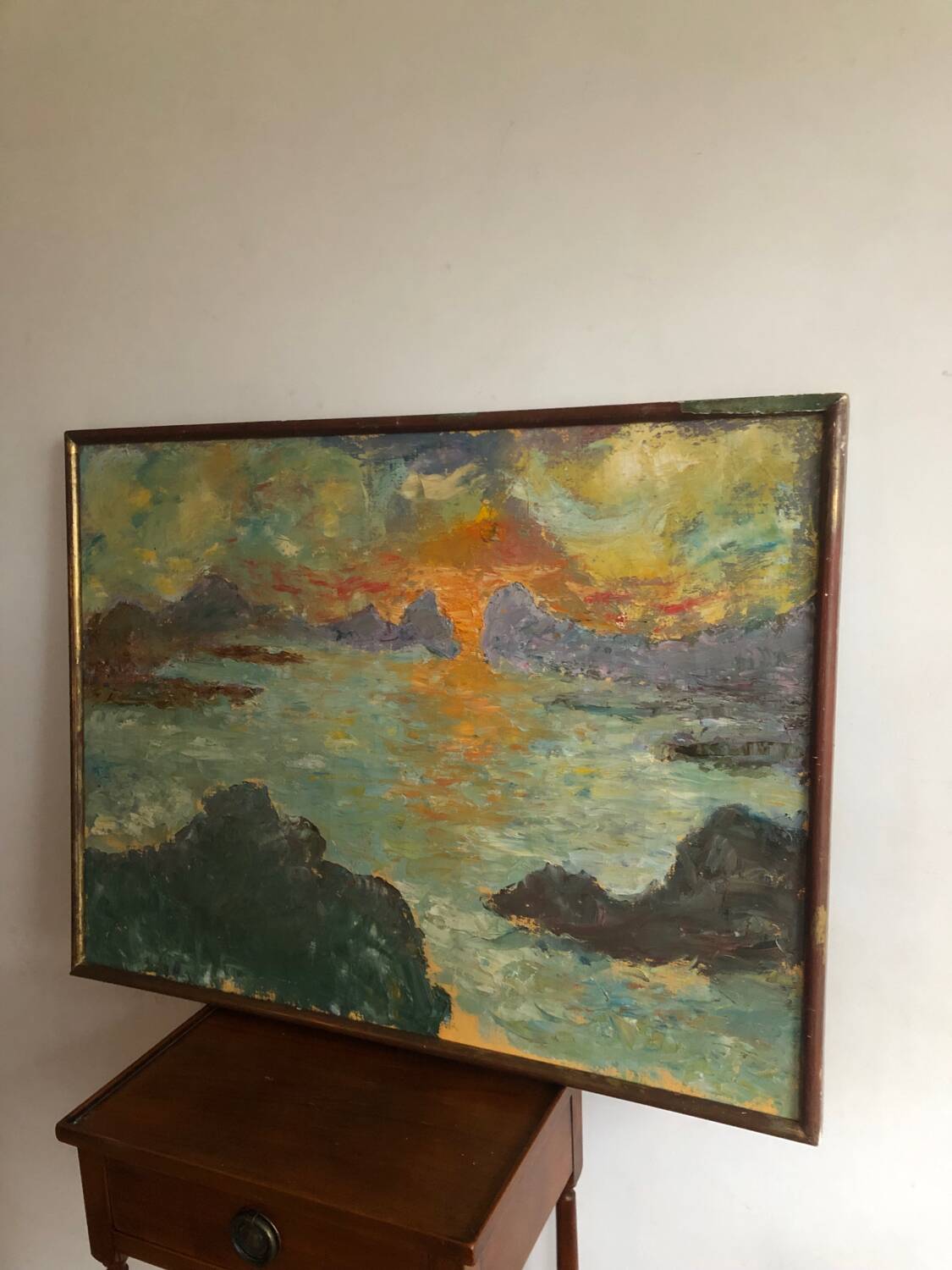 Oil painting on canvas sunset