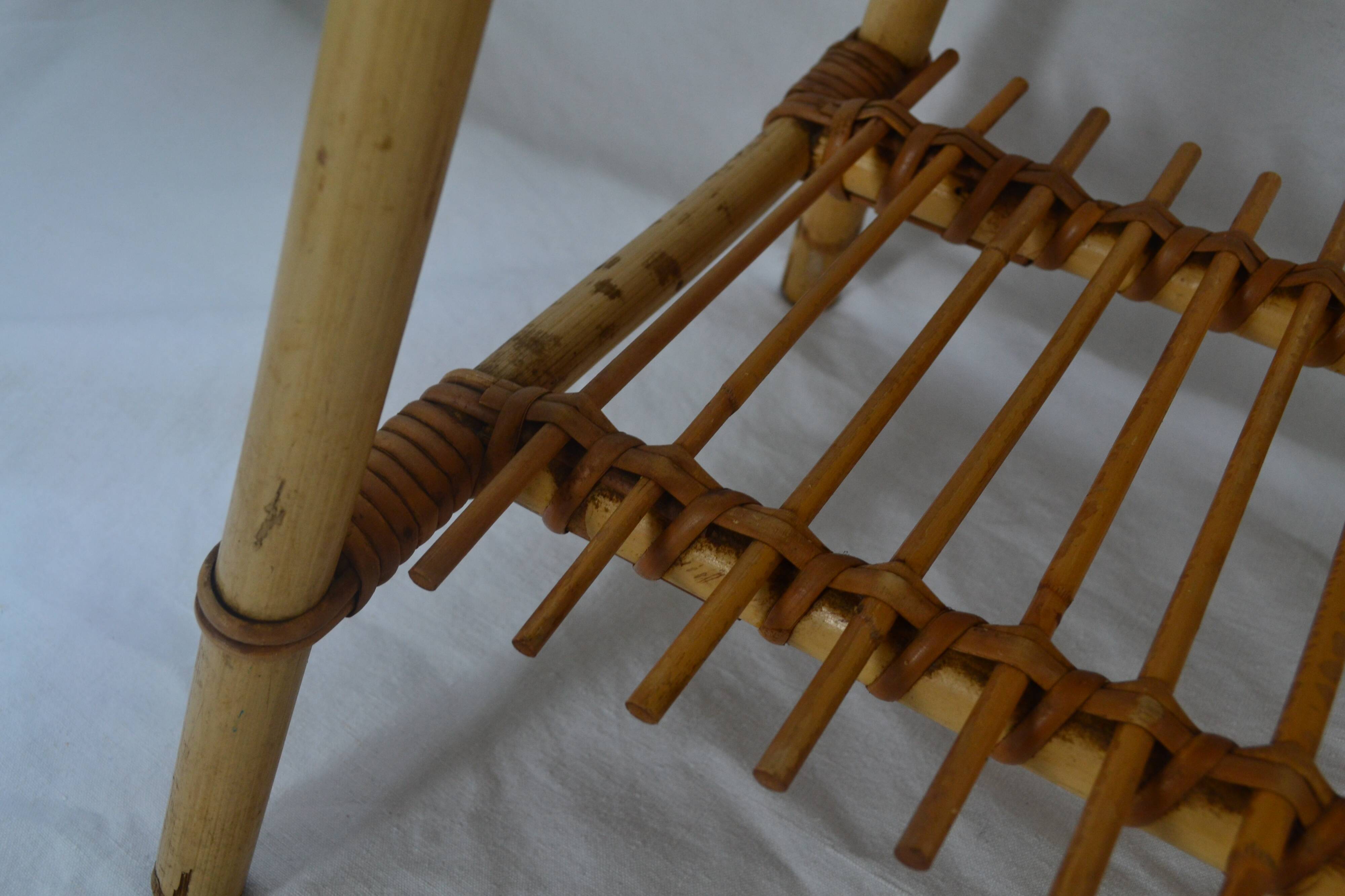 Vintage rattan bedside