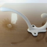 White enamelled cast iron wall hook 30s 40s