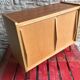 Vintage storage cabinet sliding doors feet compass