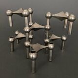 6 stackable metal candle holders by Nagel Konzept Fritz 1970