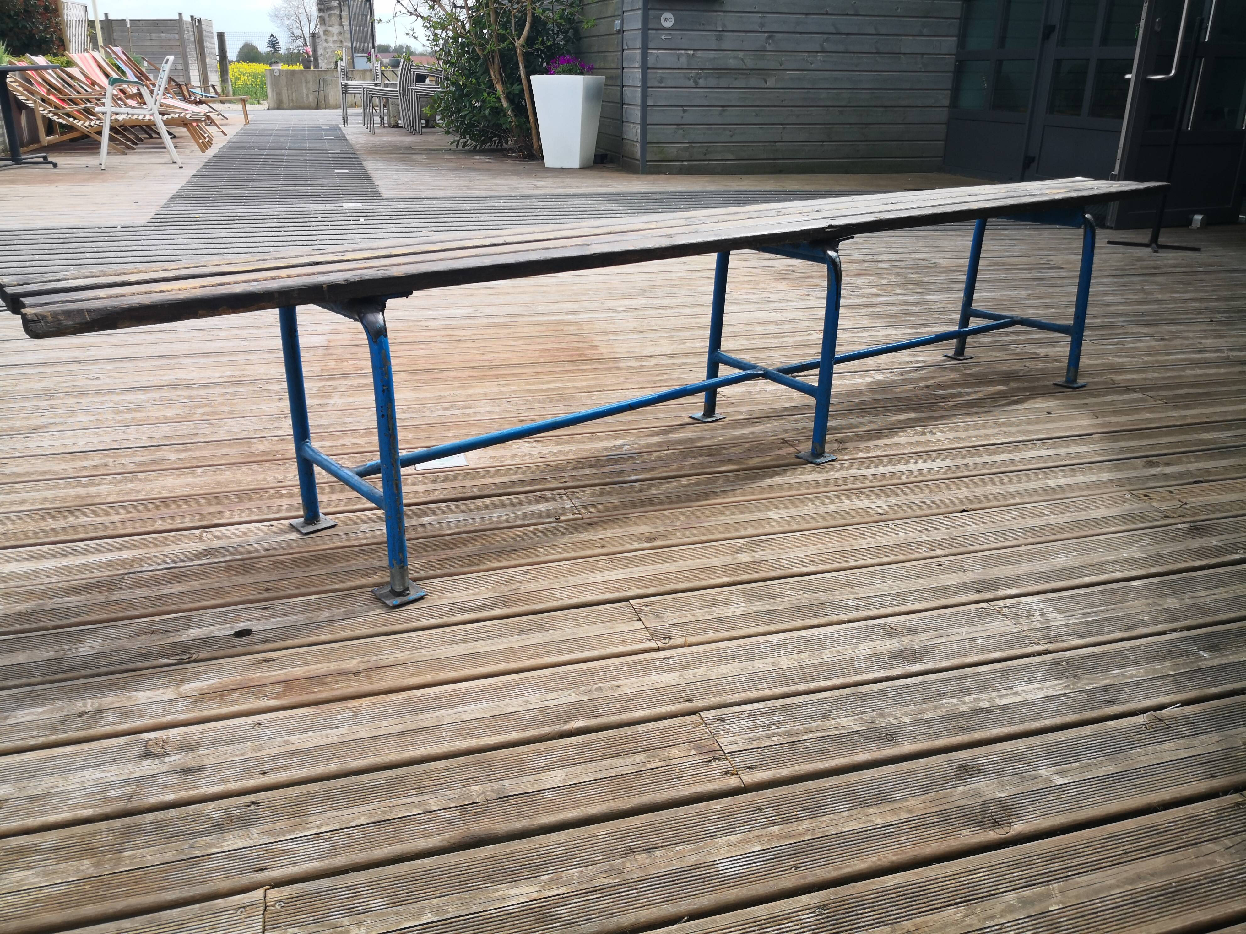 Vintage school locker room bench