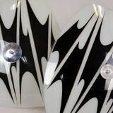 Large Vintage Czechoslovakian Opaline Glass Pendant Lights, 1970s, Set of 2