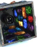 Glass and lead pendant lamp by Peter Marsh, 50s