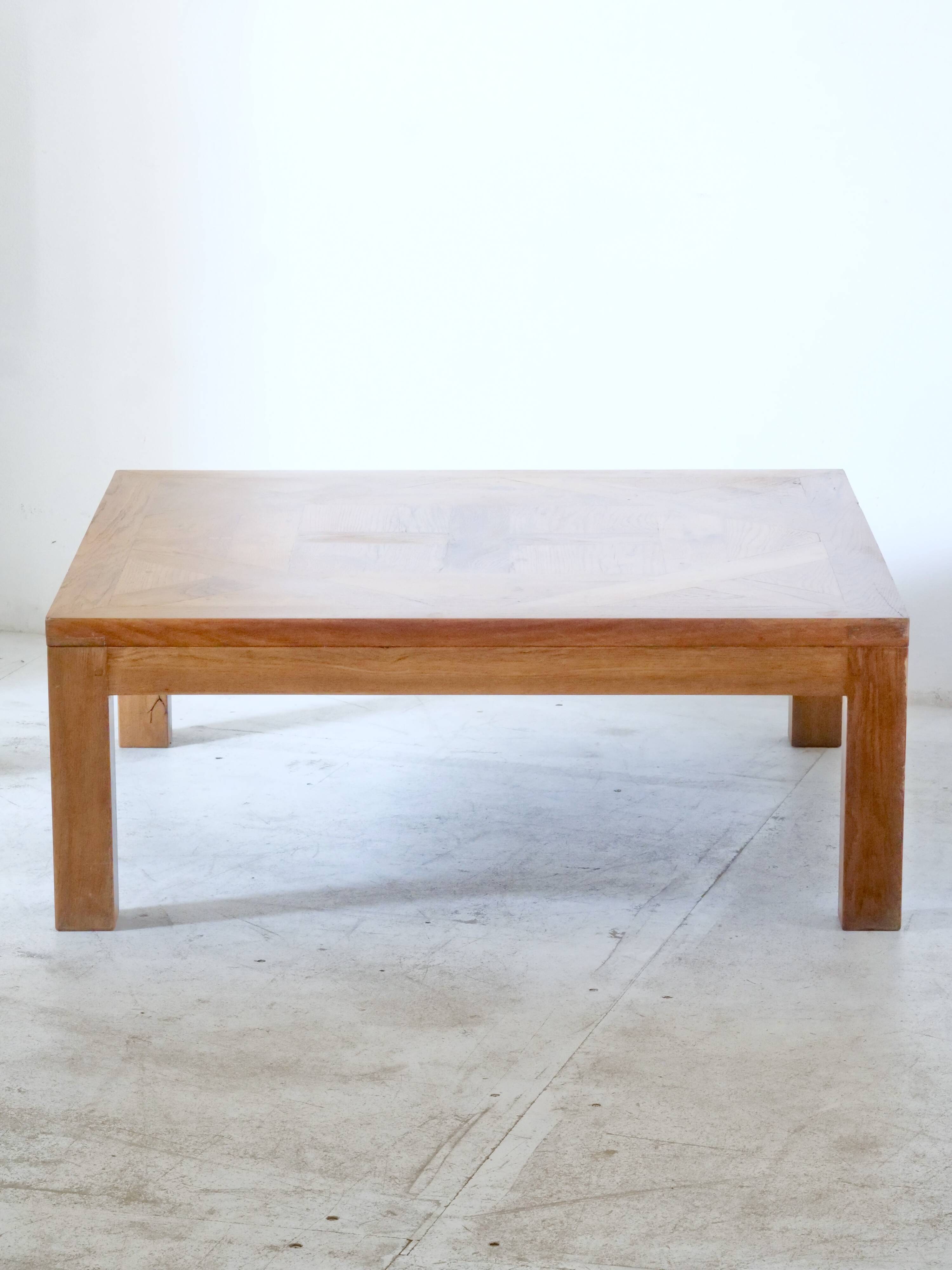 solid oak coffee table Aremberg parquet pattern from the 19th century
