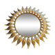 Miroir soleil en métal doré
