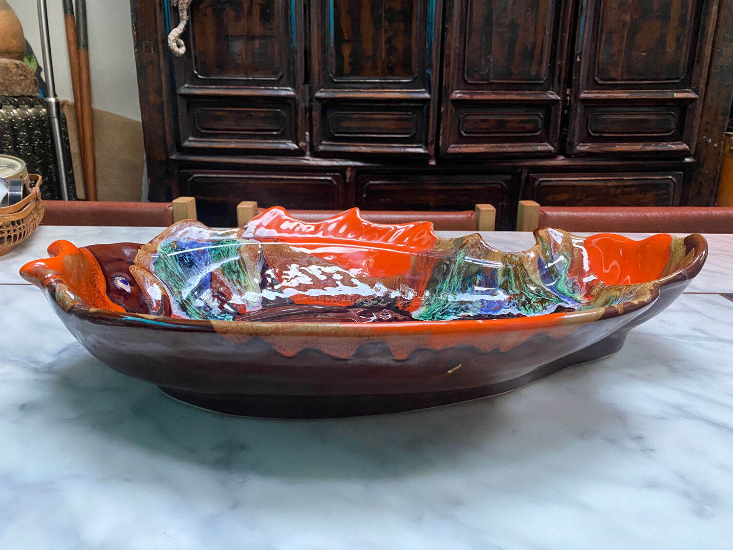 XL fish platter, vintage Vallauris style