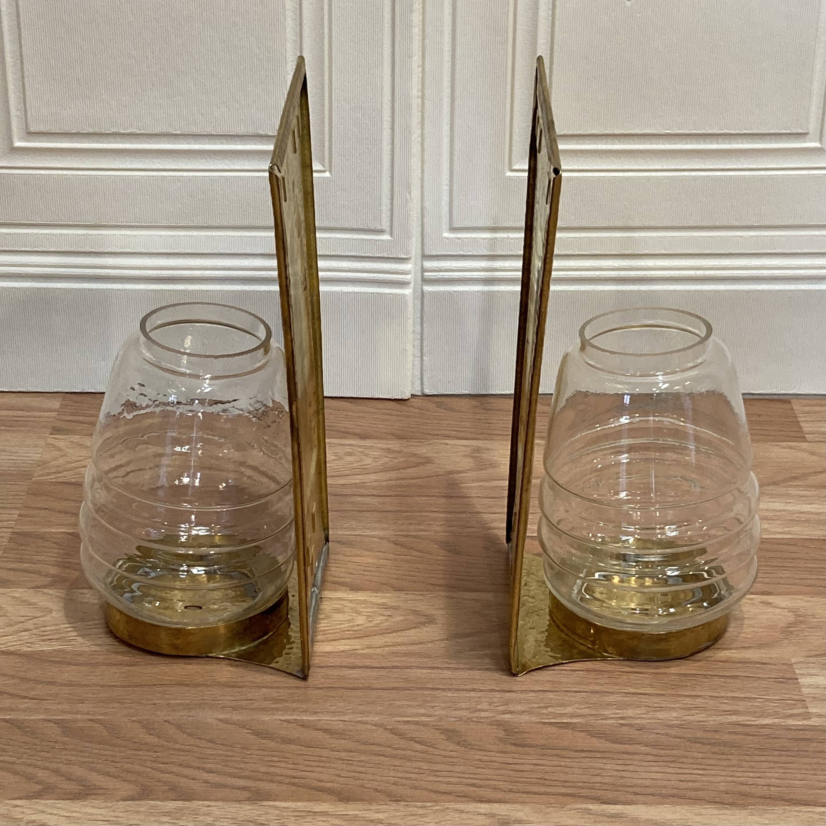 Pair of Scandinavian design candle holders from the 1960s.