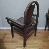 Paire de fauteuils Baumann en hêtre teinté modèle "Argos"