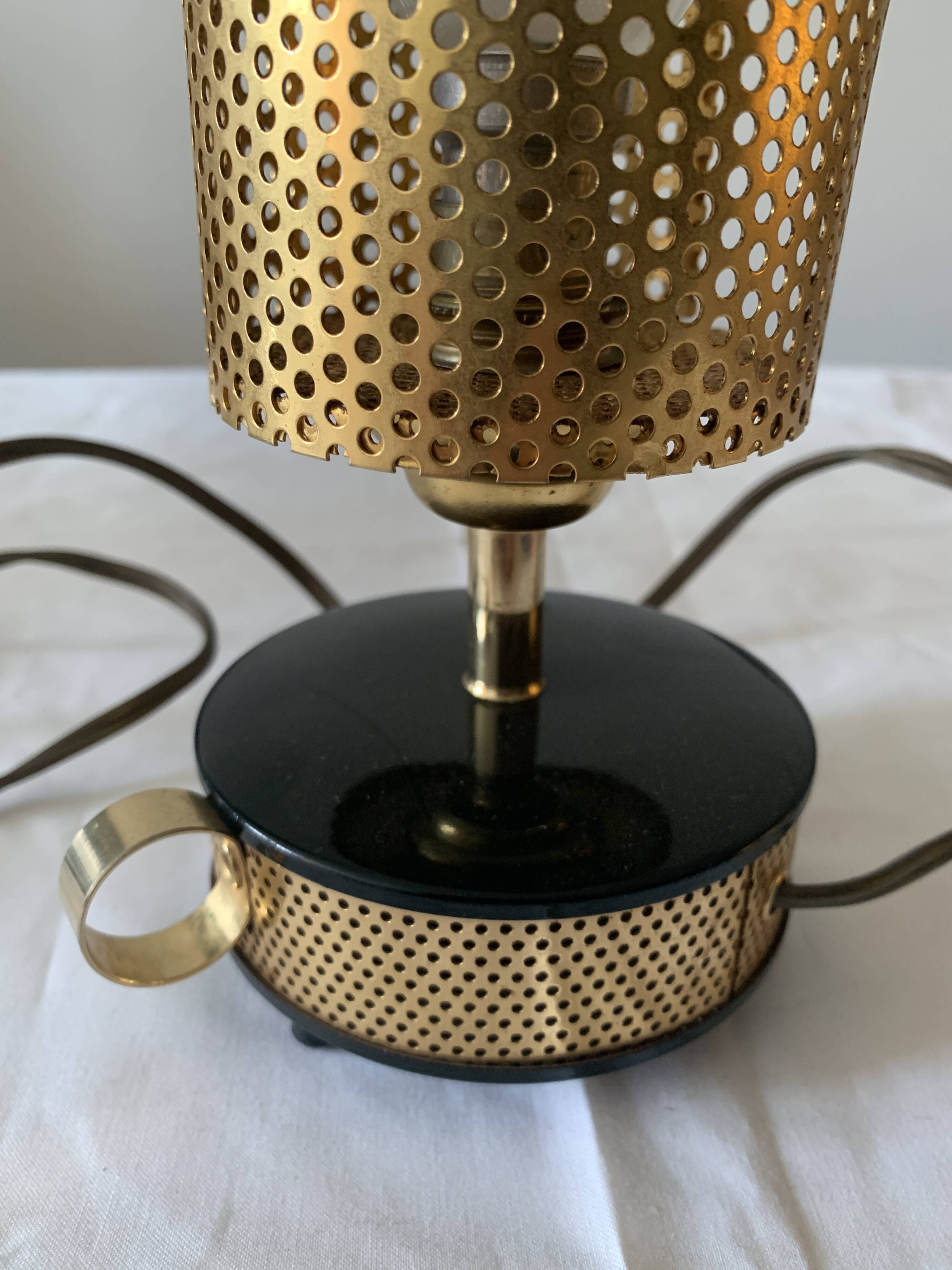 Perforated metal night light.