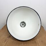 Lampe industrielle d’usine en émail vert années 1960