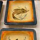 Set 6 hollow plates, glazed terracotta, France