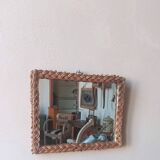 Rectangular rattan mirror/old rattan mirror