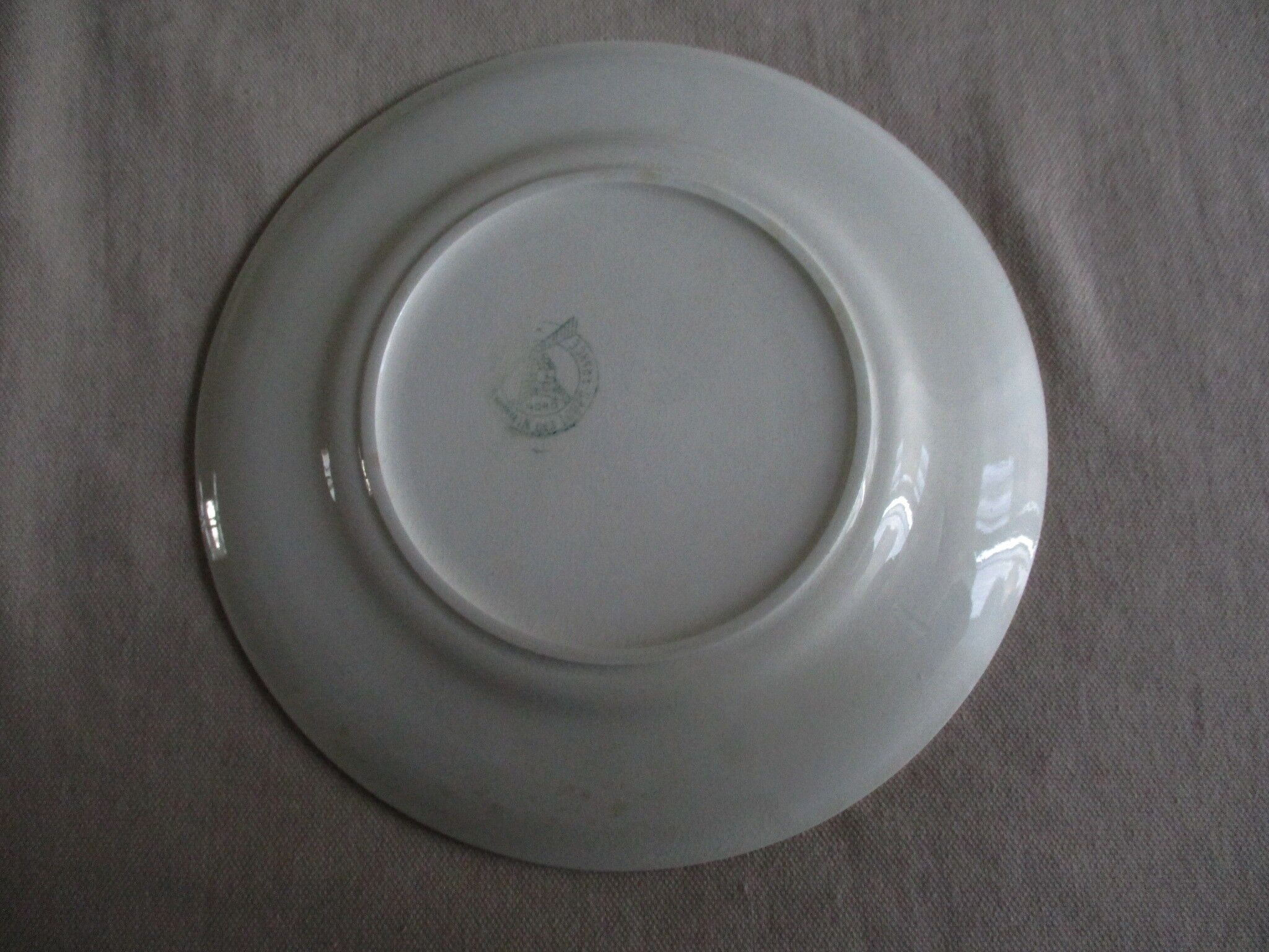 4 plates dessert Moulin des loups Orchies green tiles