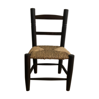 Small children's chair - wood and straw