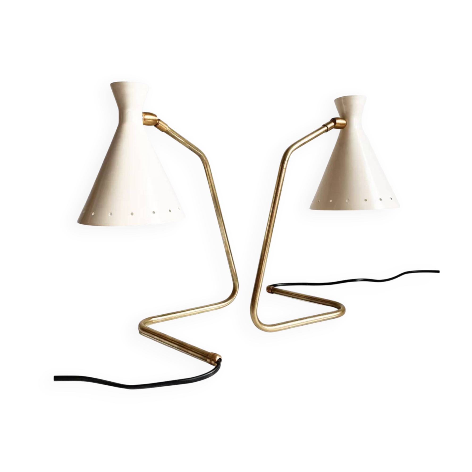 Pair of Italian "cocotte" lamps. 1950s design.