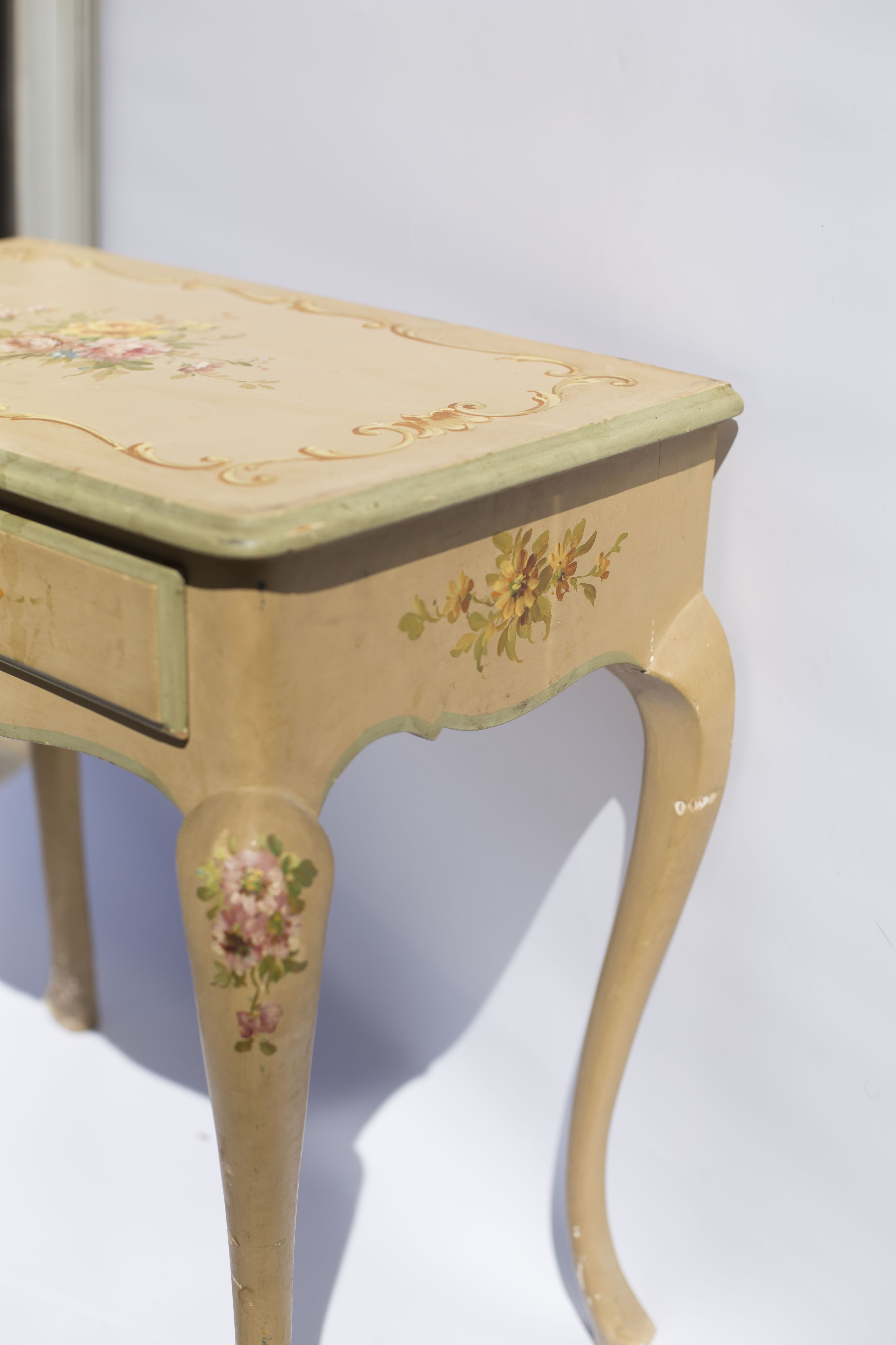 Pair of Louis XV style beside tables painted 50s