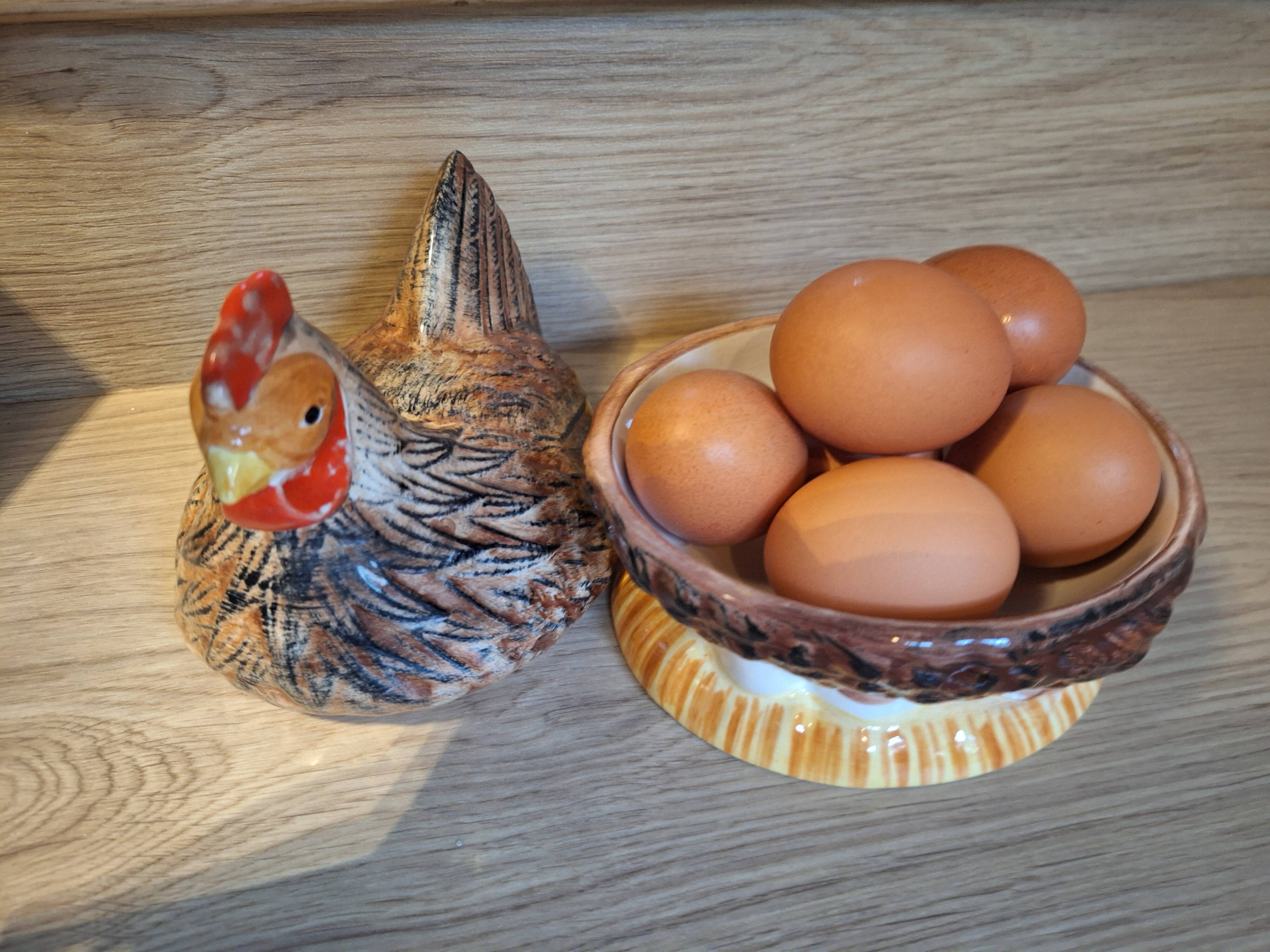 Chicken terrine in slip signed M. Caugant