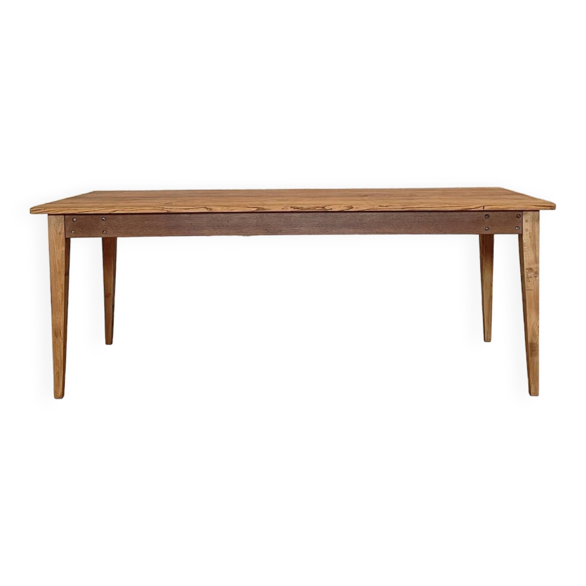 Vintage farm table with spindle legs.