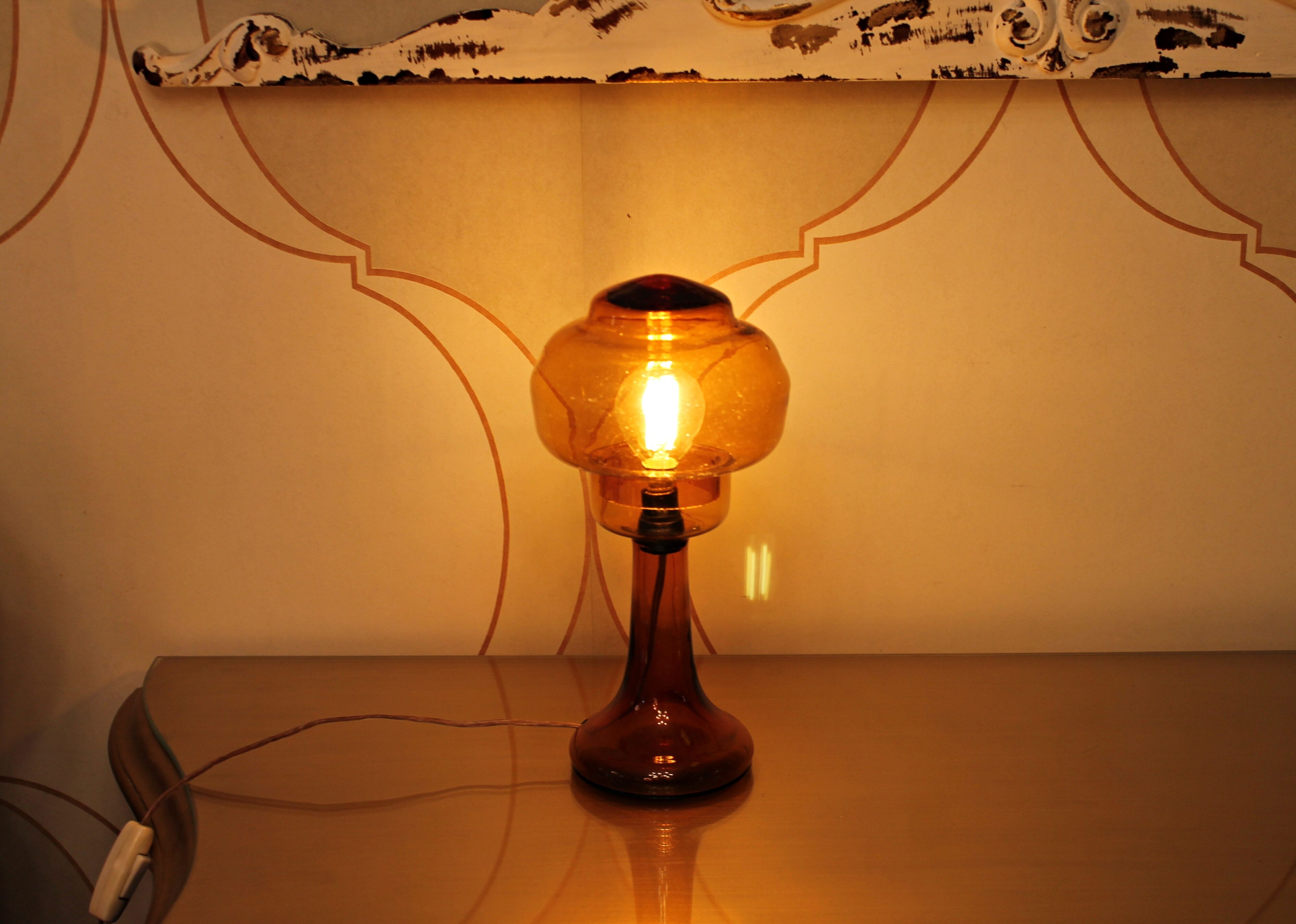 Art-Deco blown glass lamp