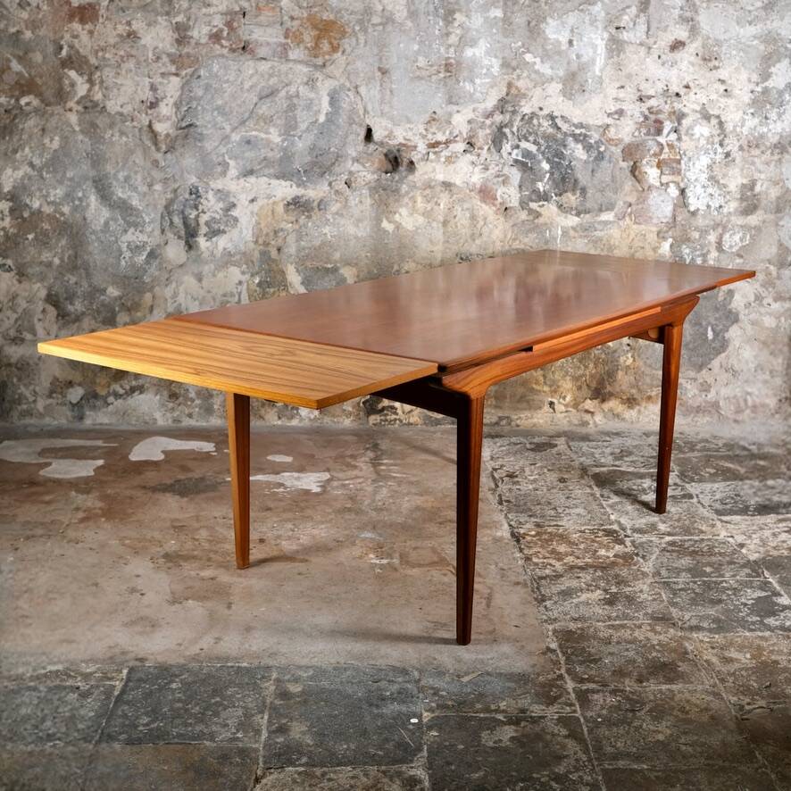 Scandinavian style teak dining table, LB Éditions, France, 1960