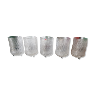 5 glasses ultima Thule design Littala 1970