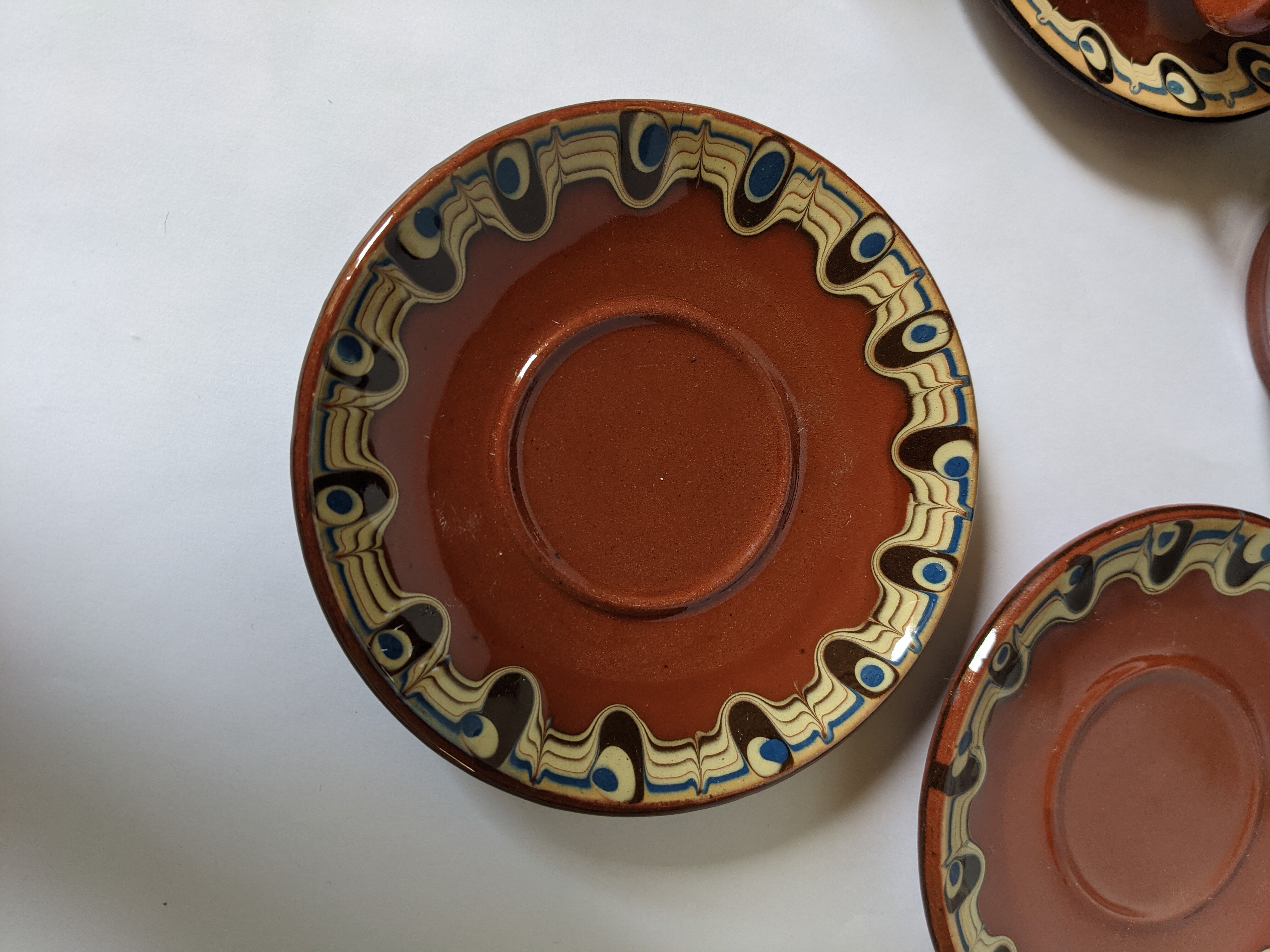 Brown glazed ceramic coffee service