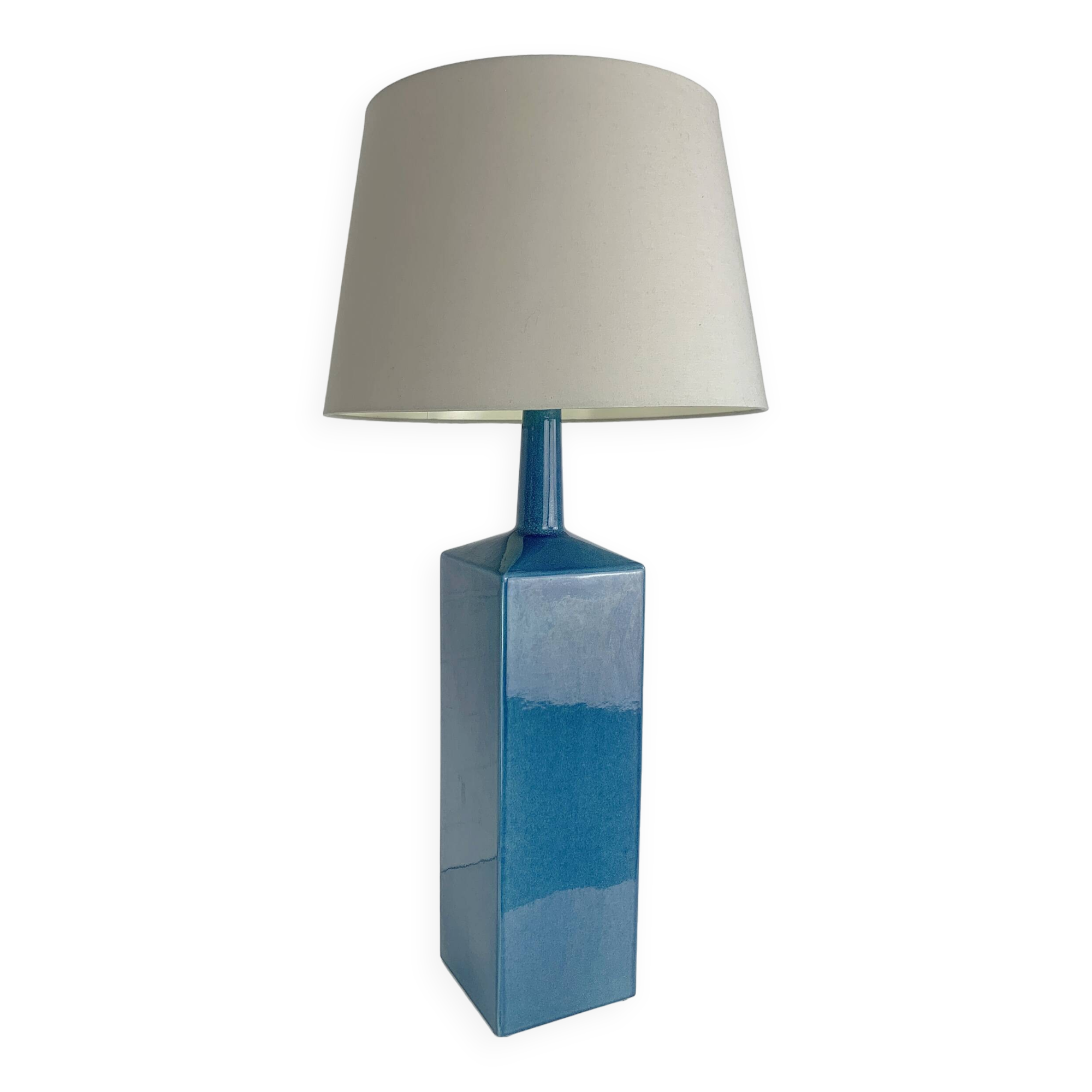 Le Klint Floor Lamp Model No. 357 in blue ceramic, glazed stoneware, Denmark
