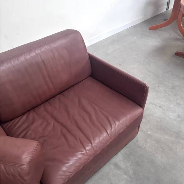 Brown leather modular sofa by De Sede; DS76, 1970s (straight)