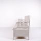 Antique storage bench with high back – grey painted – pine wood – 1860s