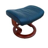 Repose-pieds/pouf en cuir vintage