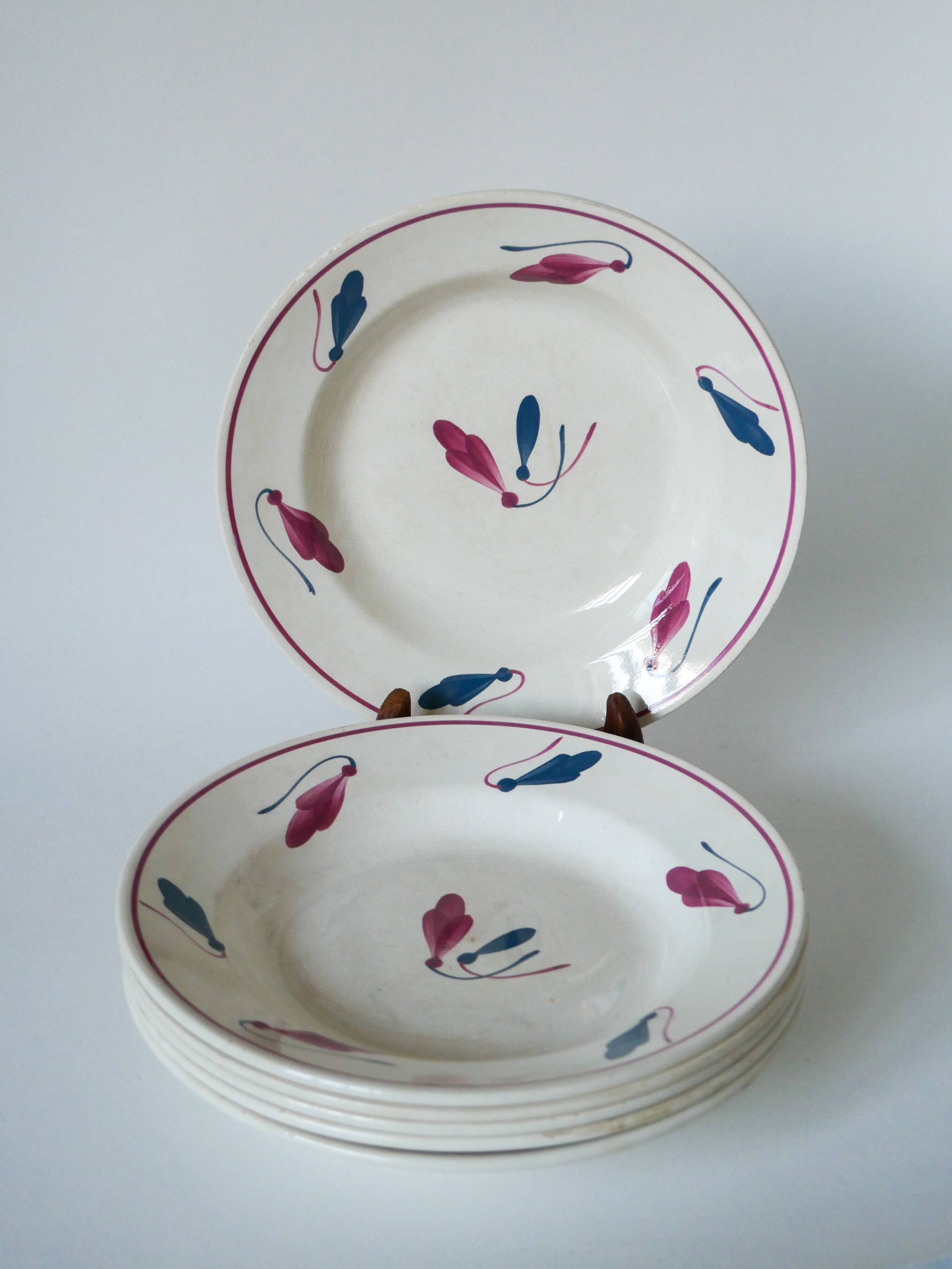 Set of 6 Givors soup plates, Perce-Neige model 1950