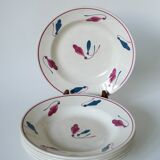 Set of 6 Givors soup plates, Perce-Neige model 1950