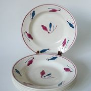 Set of 6 Givors soup plates, Perce-Neige model 1950