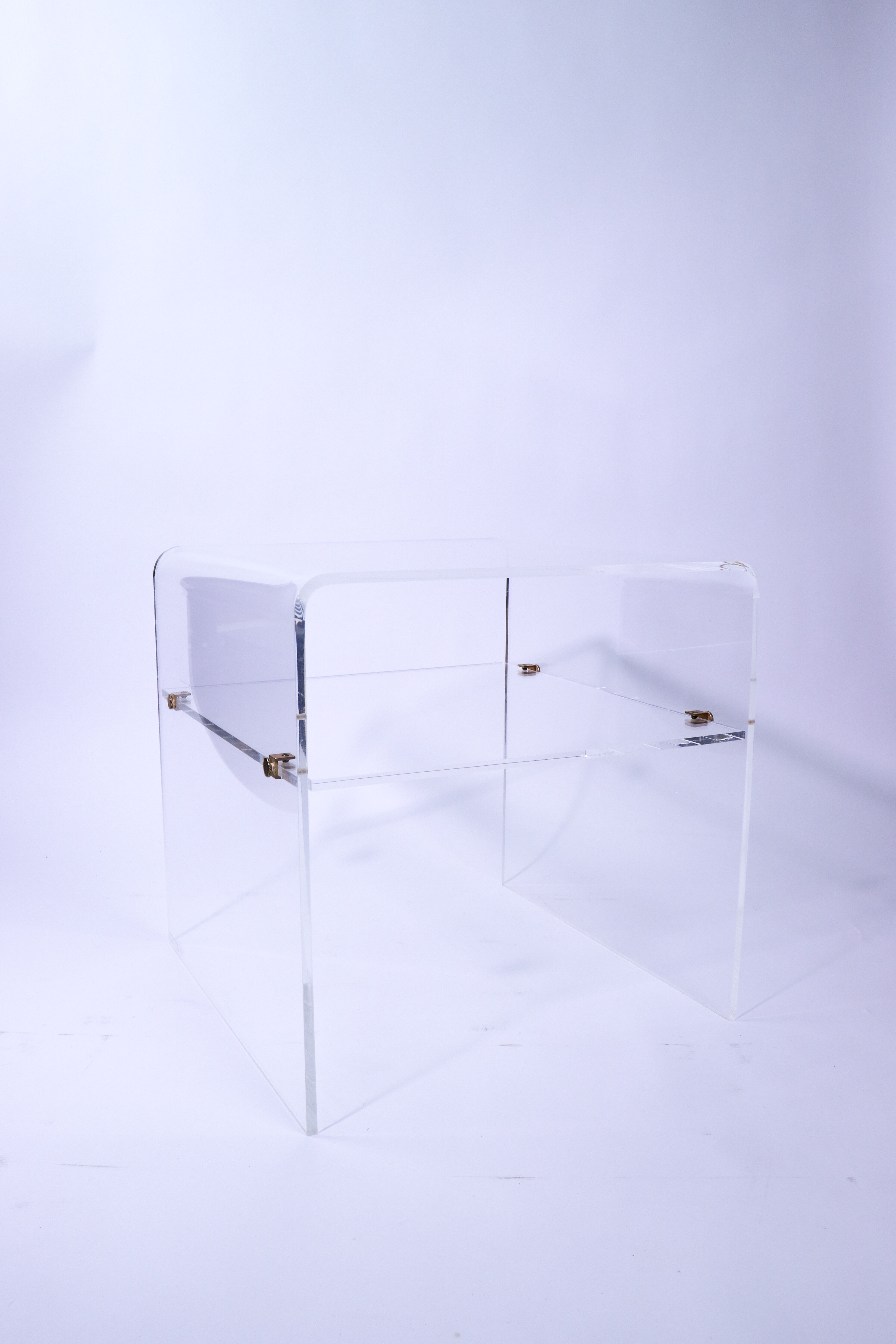 David Lange plexiglass side table