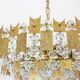 Chandelier in gilded brass and crystal - Palwa - Germany, 1960s