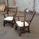 Pair of Brutalist oak armchairs, 1970