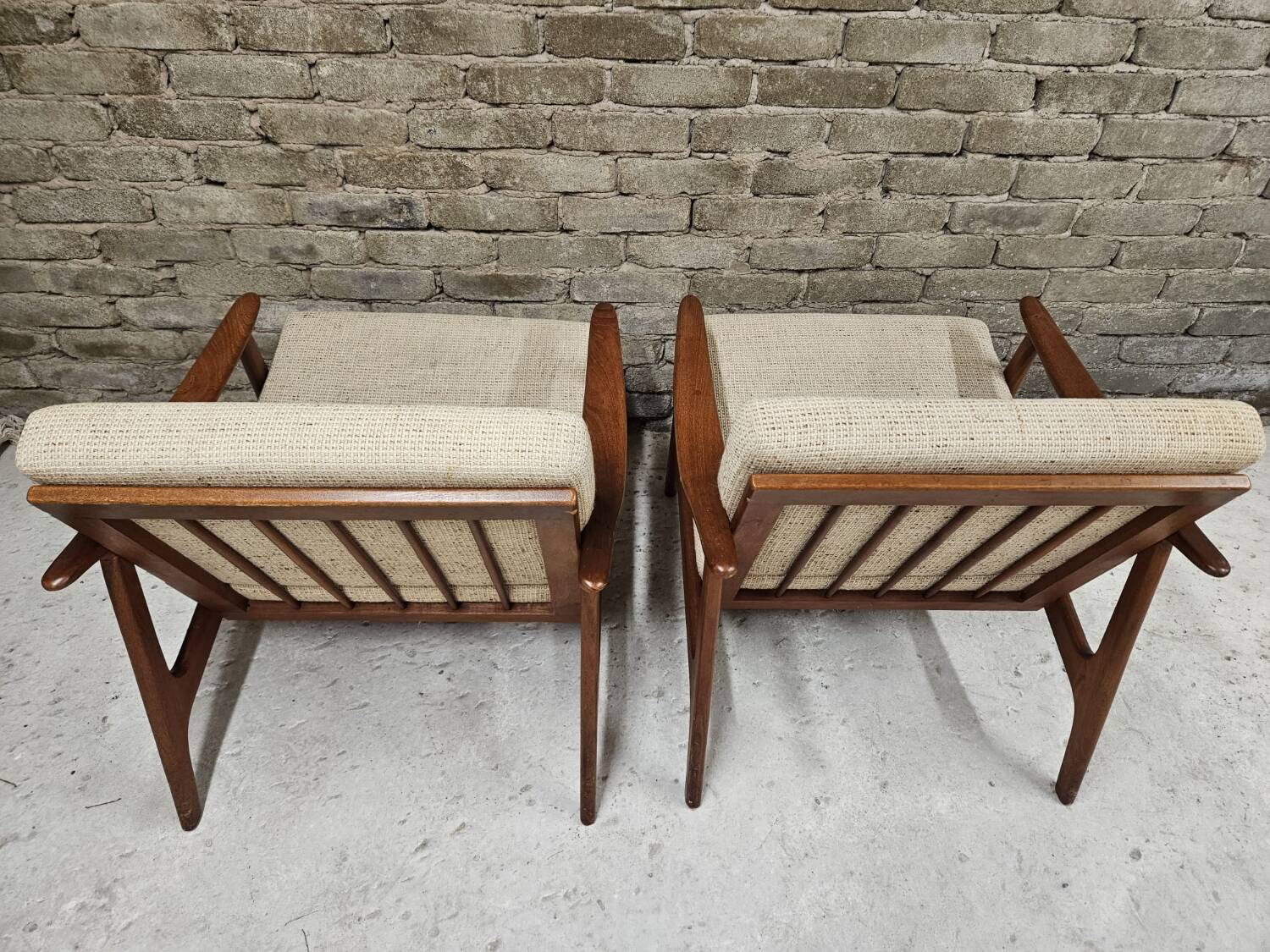 Pair of Scandinavian Danish teak armchairs 1960