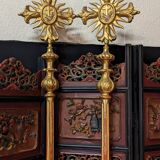 Pair of late 18th century gilded wooden processional sticks