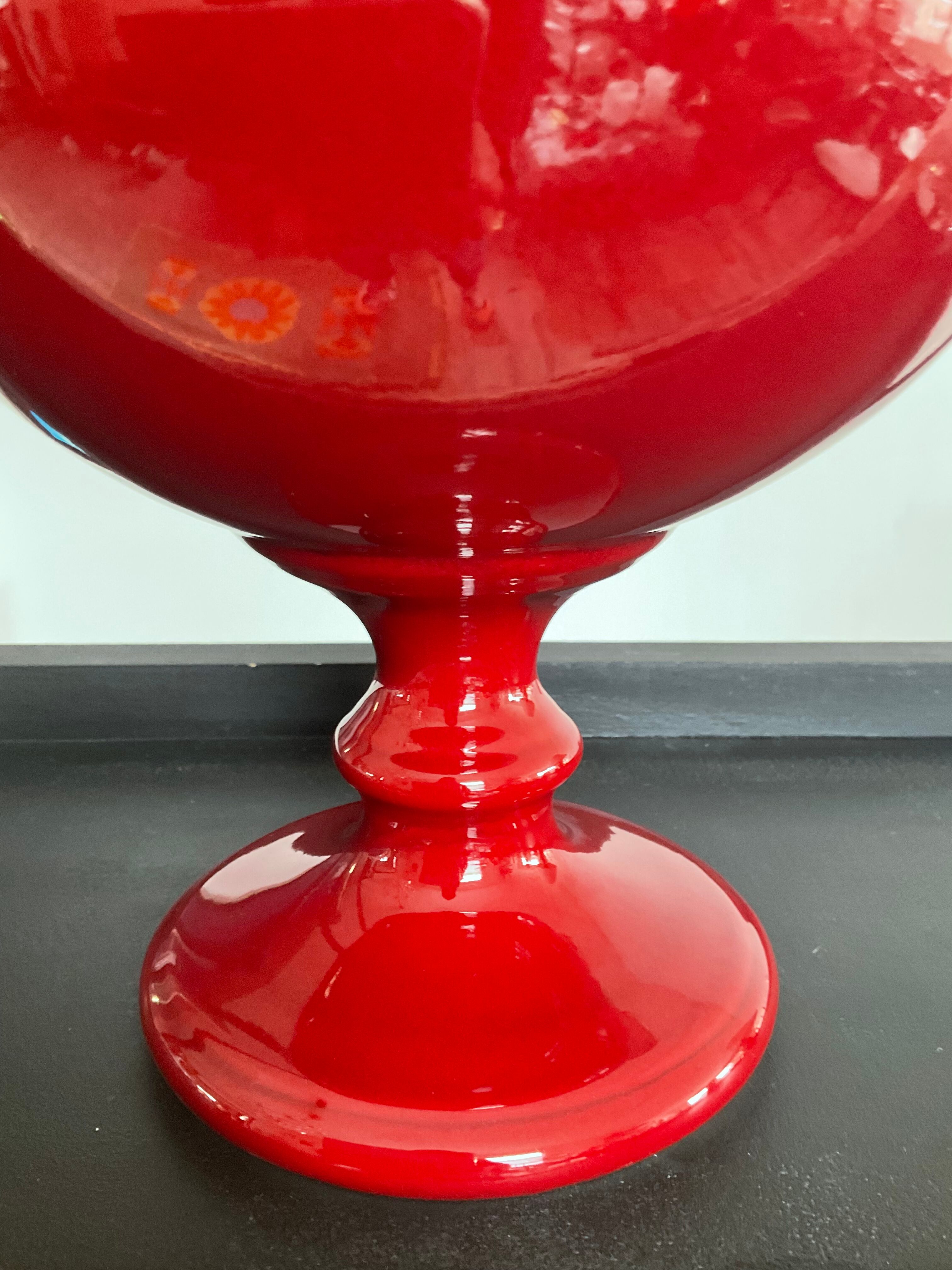 Vintage standing vase in glazed ceramic 70s