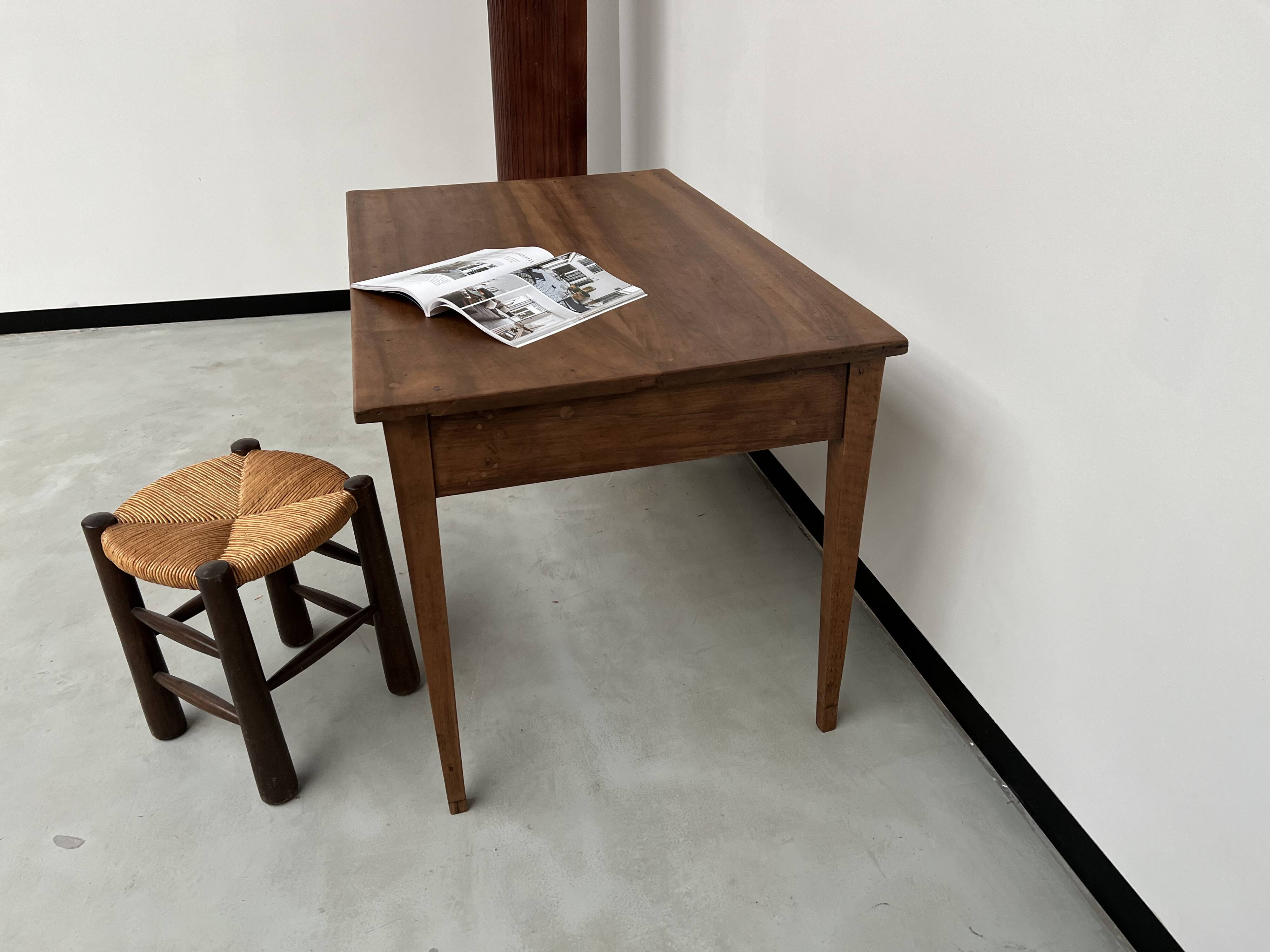 1900 solid walnut desk with two drawers