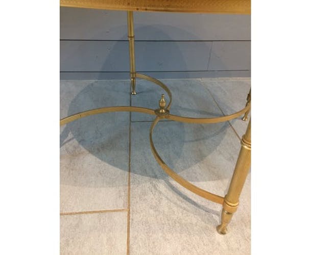 Round coffee table with marble tray