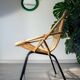 Fauteuil corbeille en rotin et acier, année 70