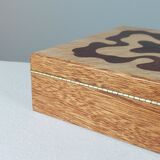 Handmade vintage wooden box with inlays