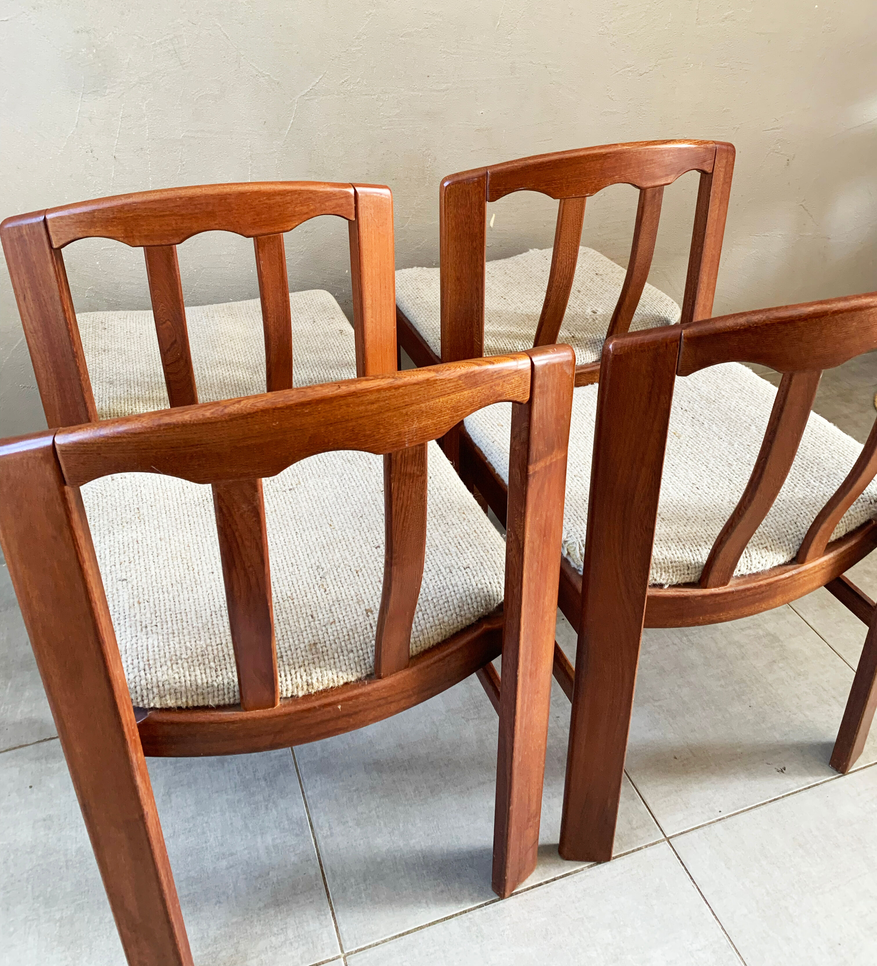 Set of 4 Danish chairs, 60s teak