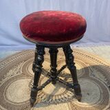 Blackened wooden piano stool Napoleon lll style