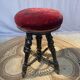Blackened wooden piano stool Napoleon lll style