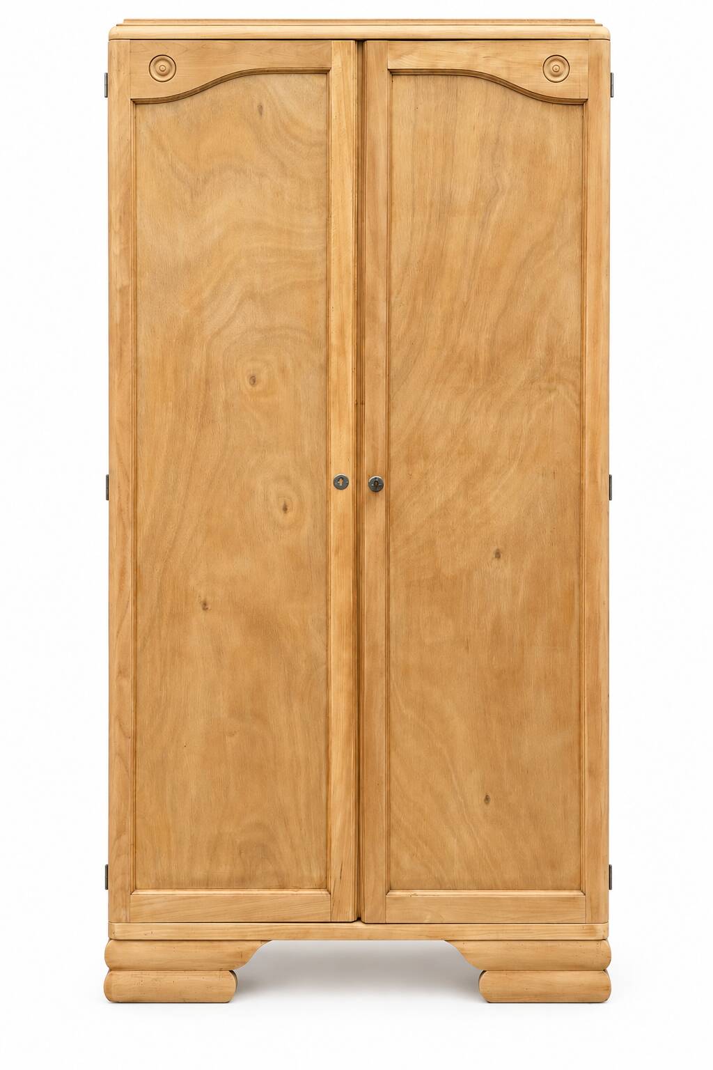 Parisian Art Deco wardrobe, renovated with raw wood.