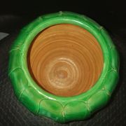 Vase céramique vert à effet de moire vers 1930